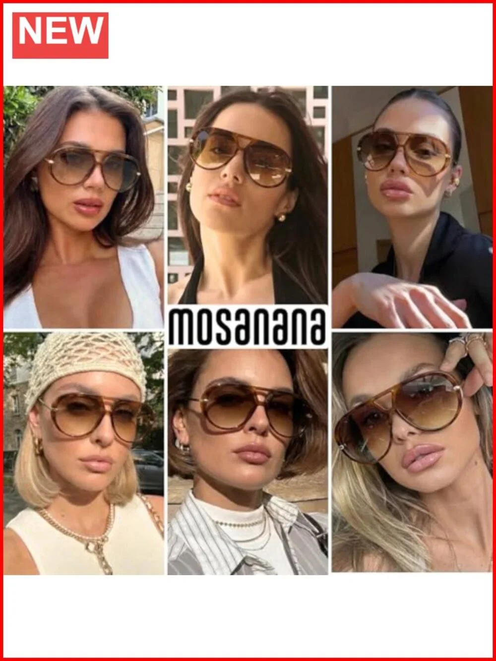Trendy Oversized Aviator Sunglasses with UV400 Protection